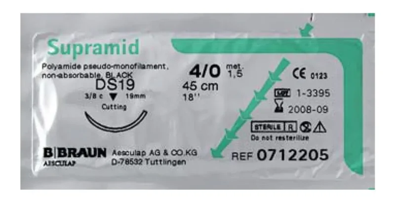 SUTURA SUPRAMID BLACK 0 HS26 75CM 36UD BRAUN
