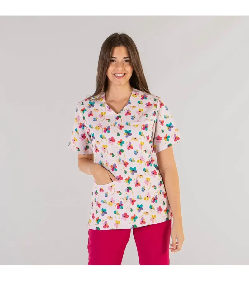CREYCONFE CASACA NICE FLORES MORADAS TALLA M