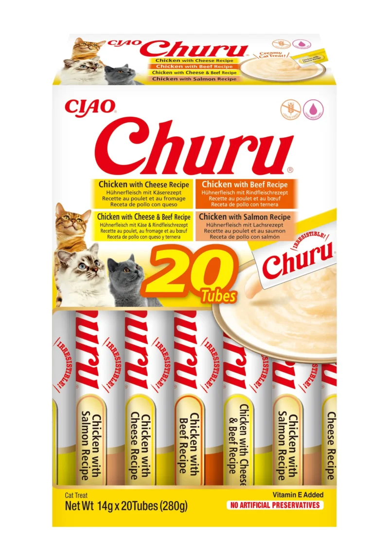 CHURU CAT VARIEDADES DE POLLO CON TERNERA 20X14GR