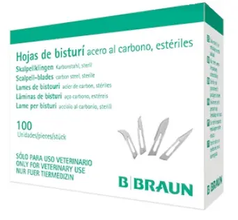 HOJA DE BISTURI Nº 15 VET 100UDS