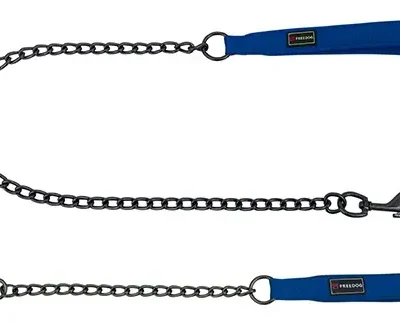 FREEDOG CORREA METALICO GUN AZUL 3MM-15MM X 100CM