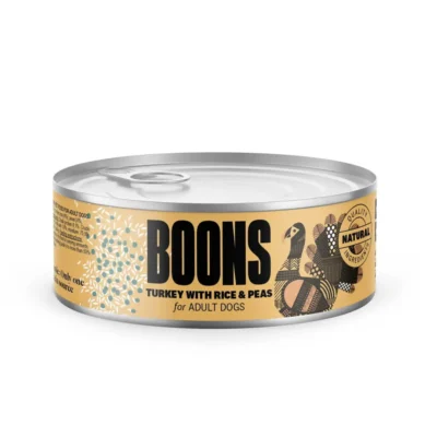 BOONS PERRO ADULTO PAVO ARROZ GUISANTES 10X185GR LATA