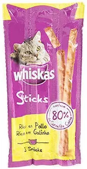 WHISKAS STICKS POLLO BOLSA 28X18GR