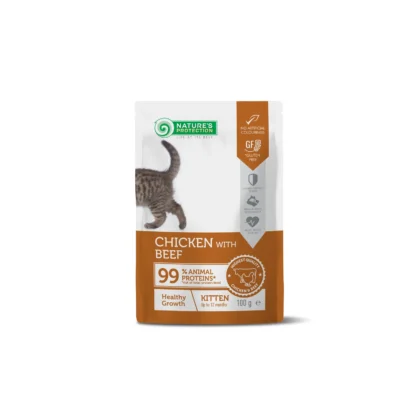 NATURE'S P DETOX CAT KITTEN POLLO CON VACUNO POUCH 100GR